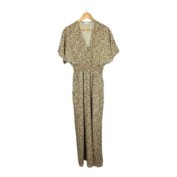 Dress Up Batwing Kaftan Style Leopard Print Maxi Dress Women Size Large‎ - Picture 1 of 7